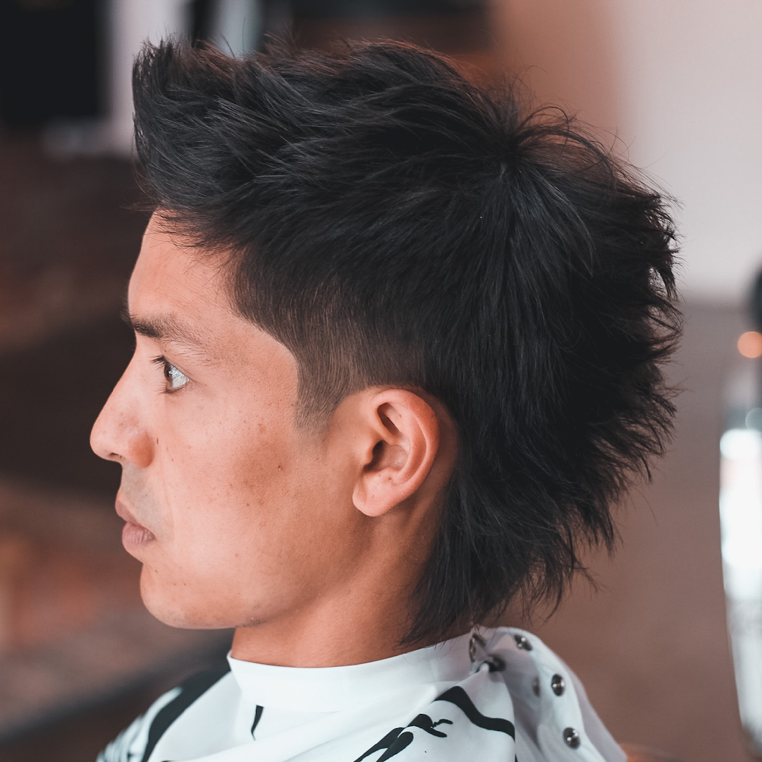 A textured crop fade, finished at Amunra Barbershop